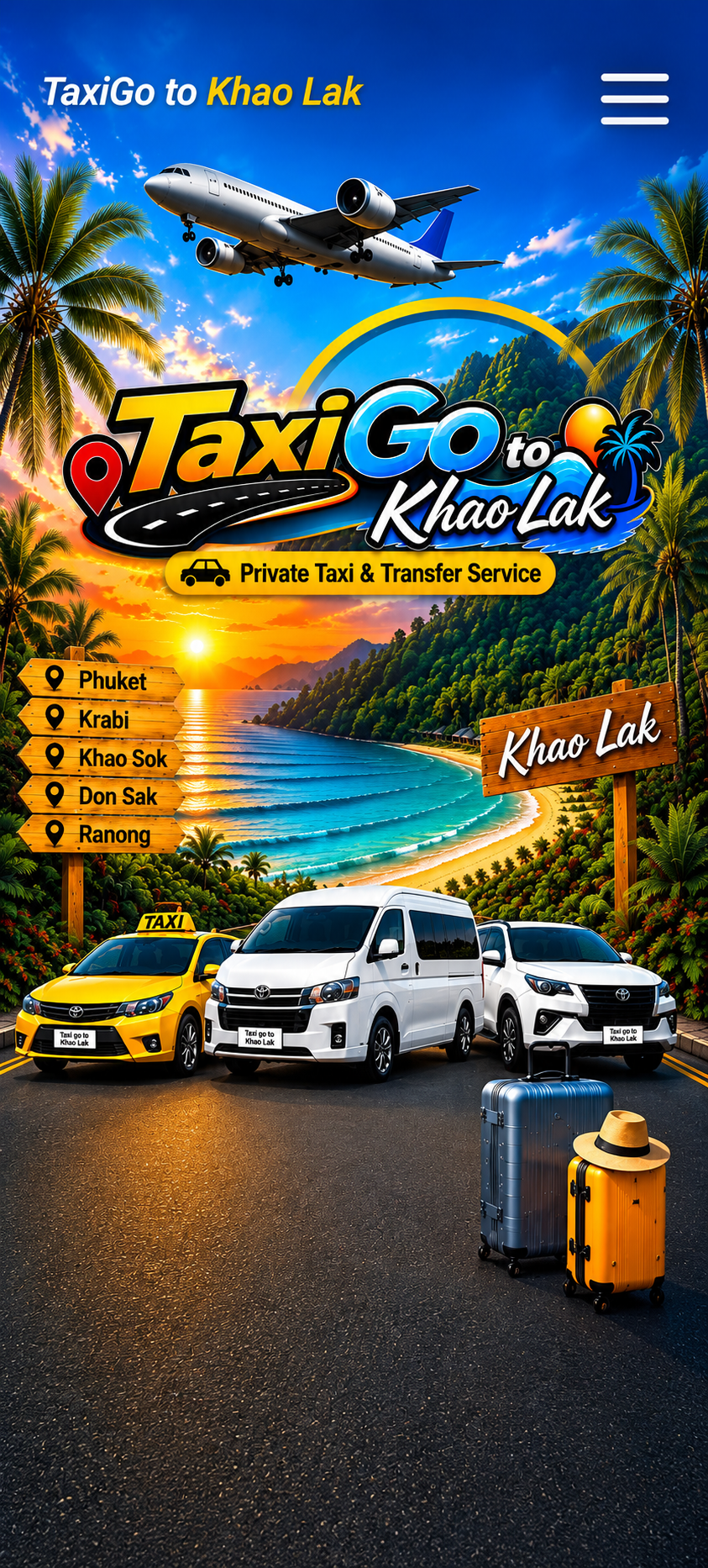 TaxiGo to Khao Lak Private Taxi and Transfer Service